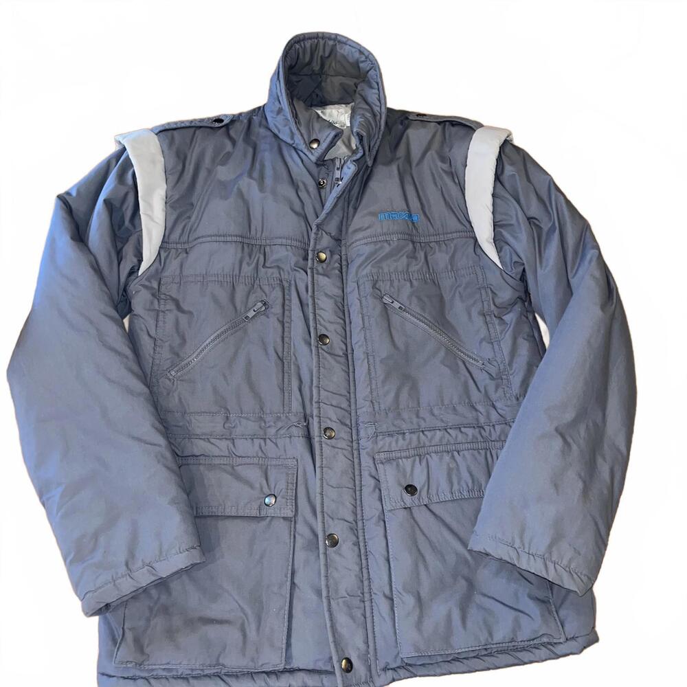 Mazda Finish Line Vintage Men's Blue Winter Jacket Small Utility Racing 80s 90s
